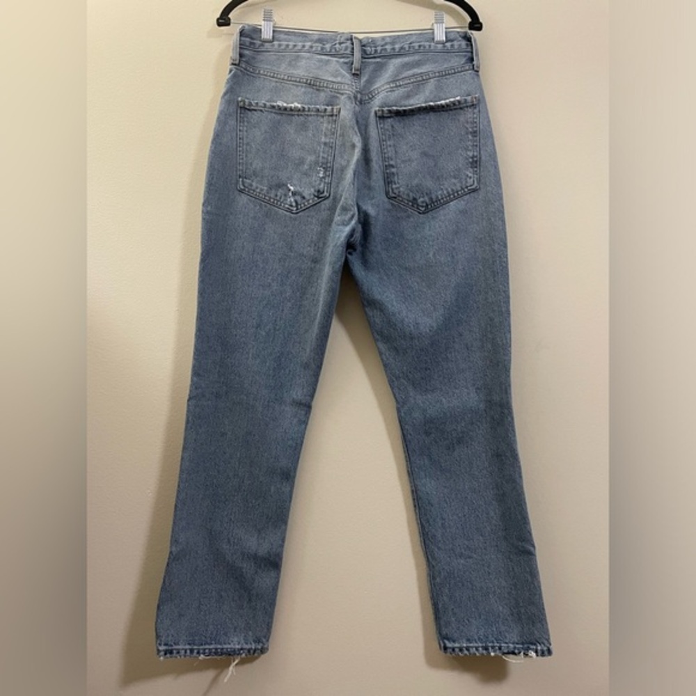 Agolde Riley High‎ Rise Distressed Straight Leg Jeans - 28 - Picture 8 of 16